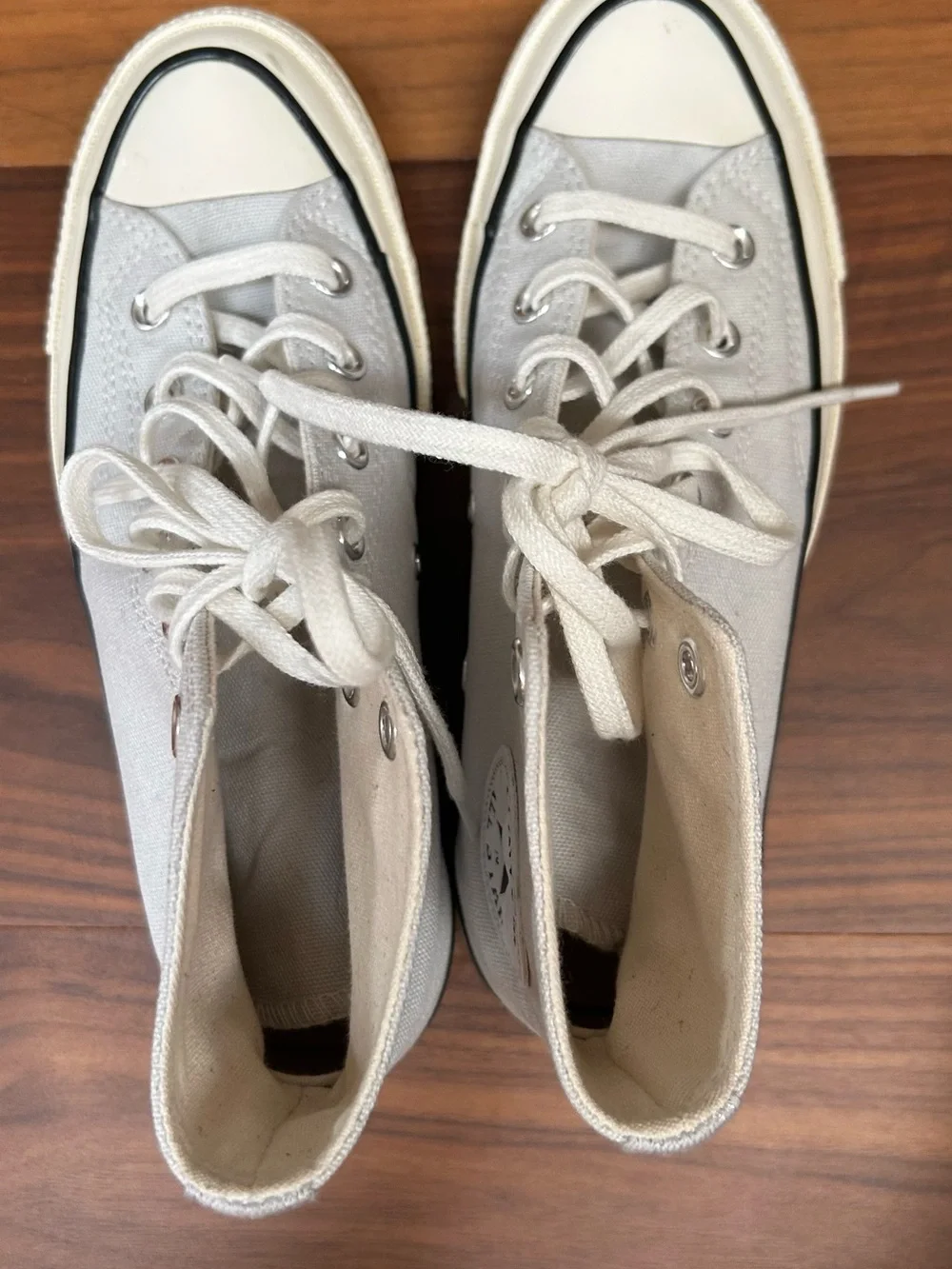 New! Converse High Top Sneakers - Cream/Light Gray
